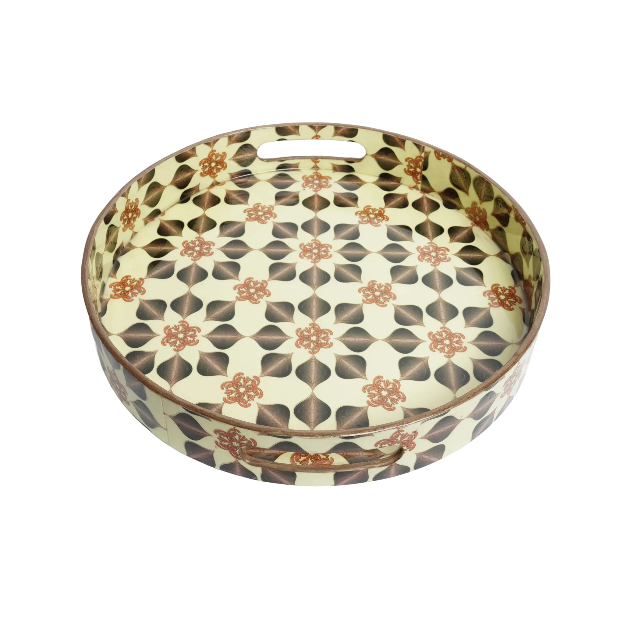Wooden Mughal Jaal  Tray (Round)