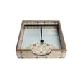 Wooden Multicolour Flower Color Art Weight Tissue Napkin Holder with Weighted Arm (Square)