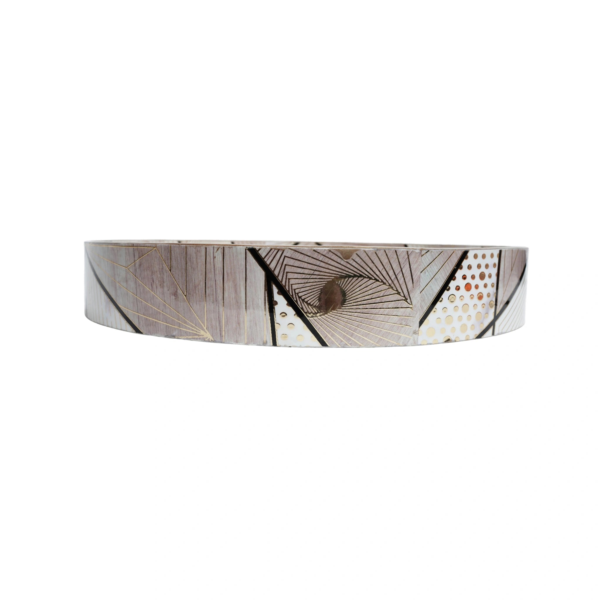 Wooden Geometrical Serving Tray (Round)