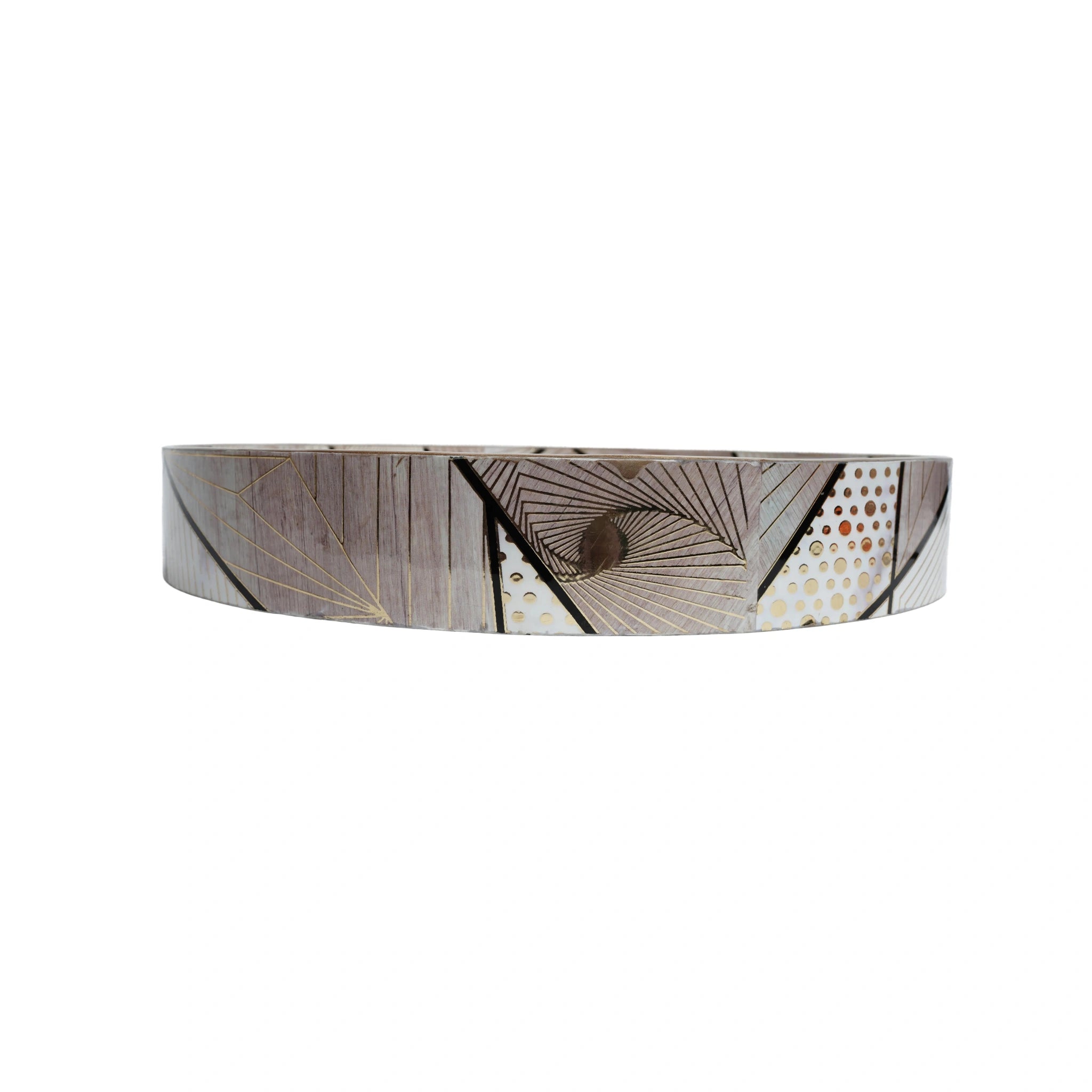 Wooden Geometrical Serving Tray (Round)