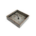 Wooden Gold Flower Digital Printed Weight Tissue Napkin Holder with Weighted Arm (Square)