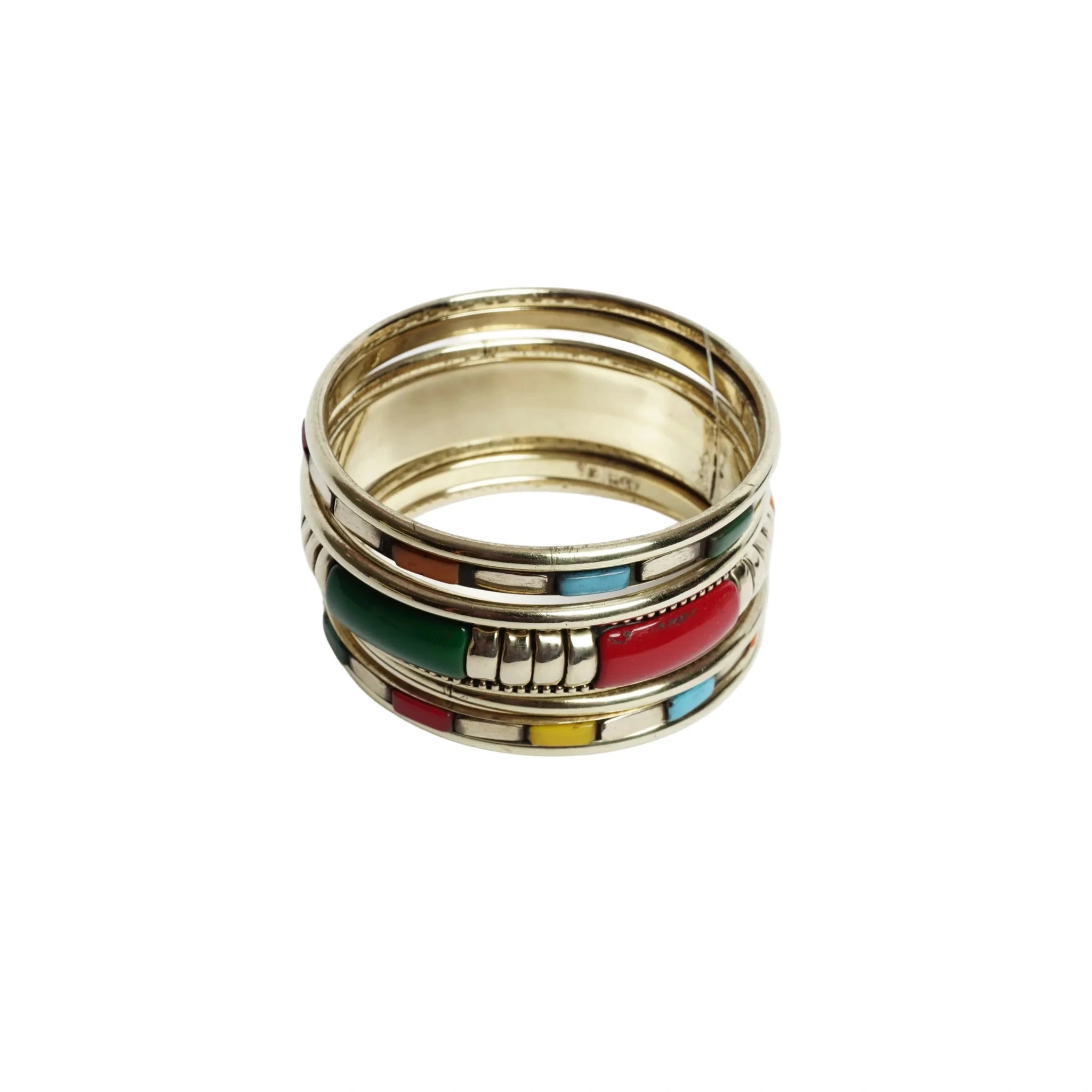 Women's Multicolour Traditional Stone Bangles Set