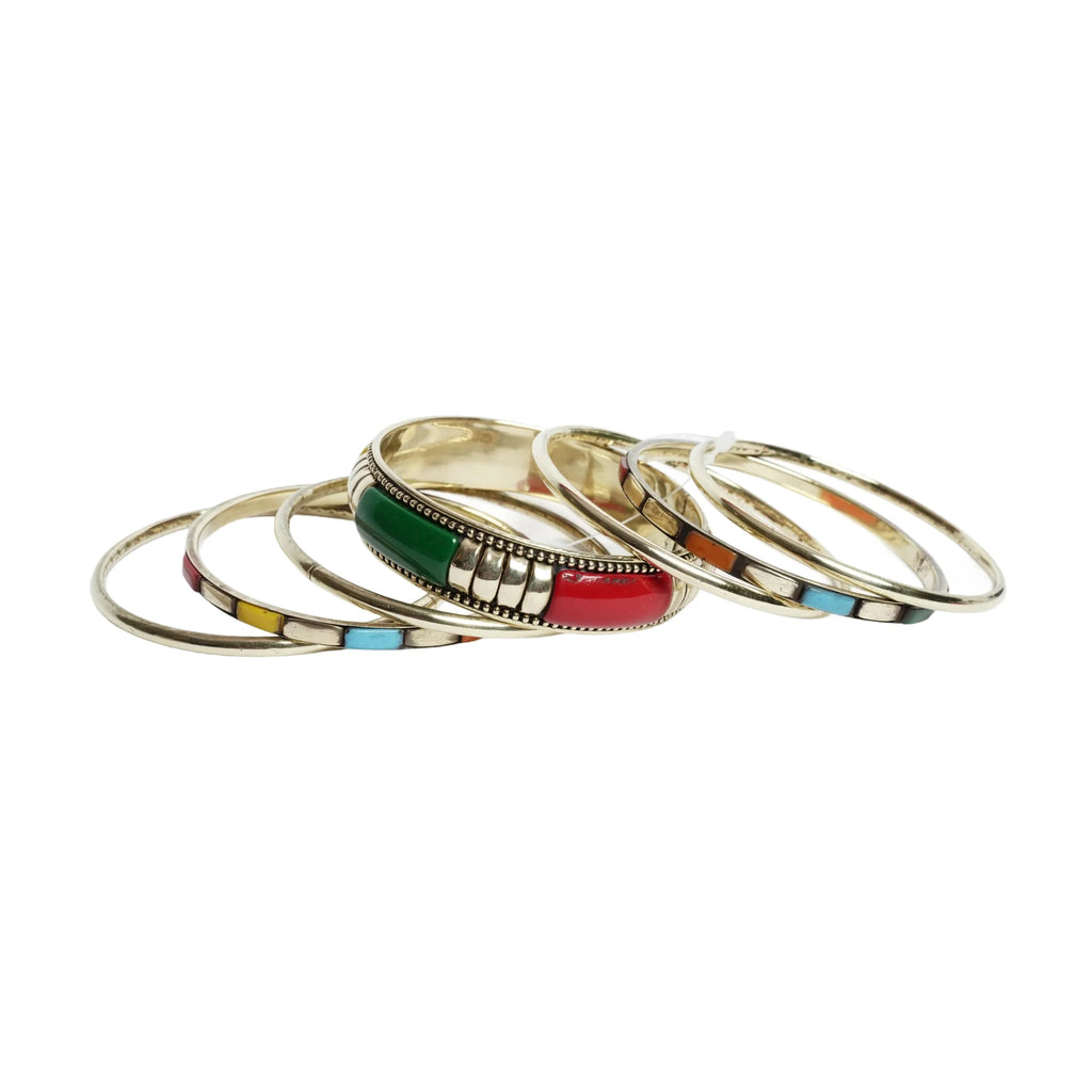 Women's Multicolour Traditional Stone Bangles Set
