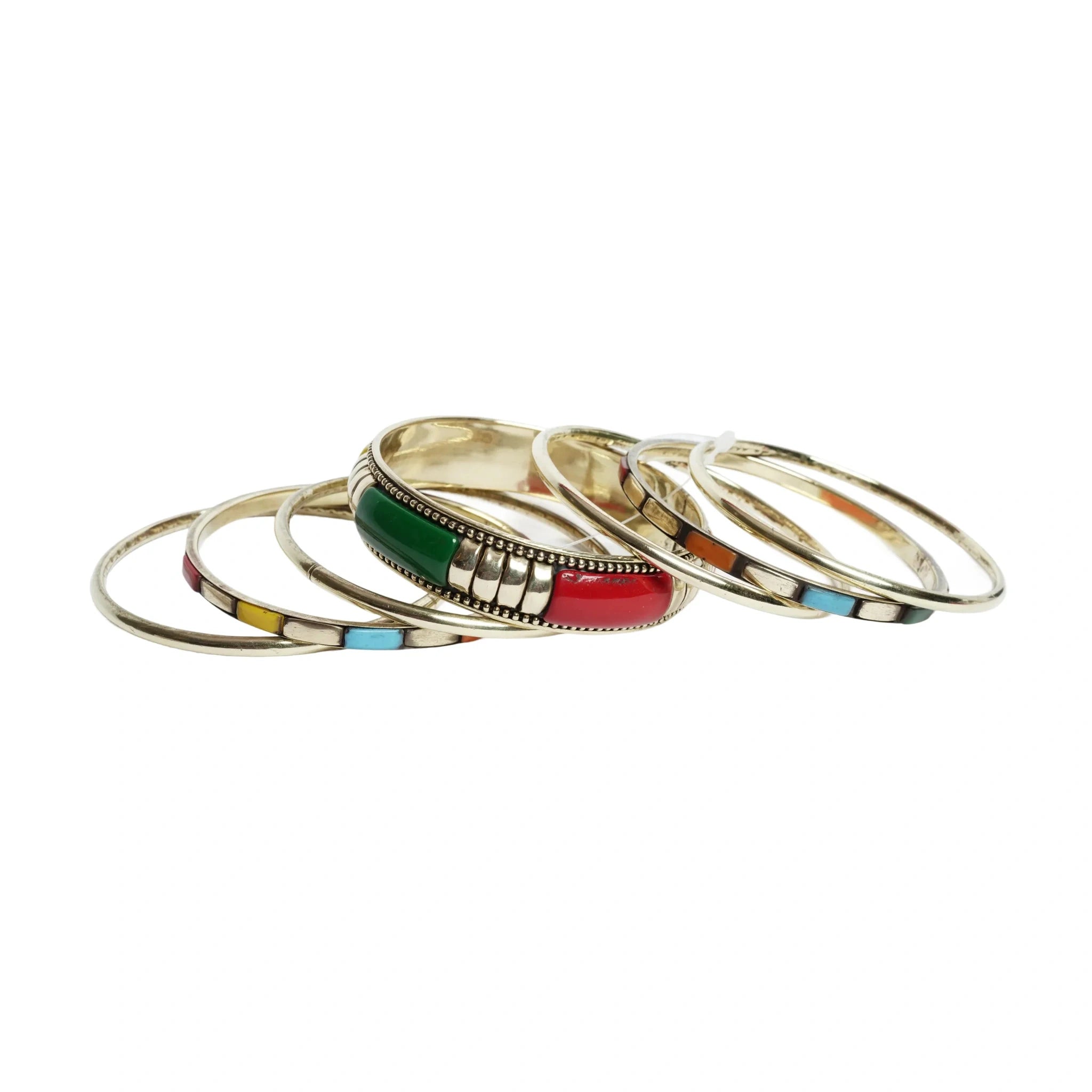 Women's Multicolour Traditional Stone Bangles Set