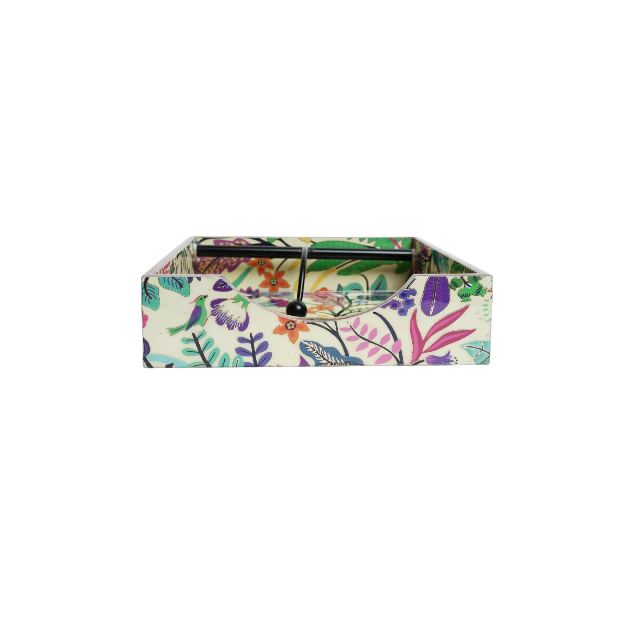 Natural Art Digital Printed Weight Tissue Napkin Holder With Weighted Arm