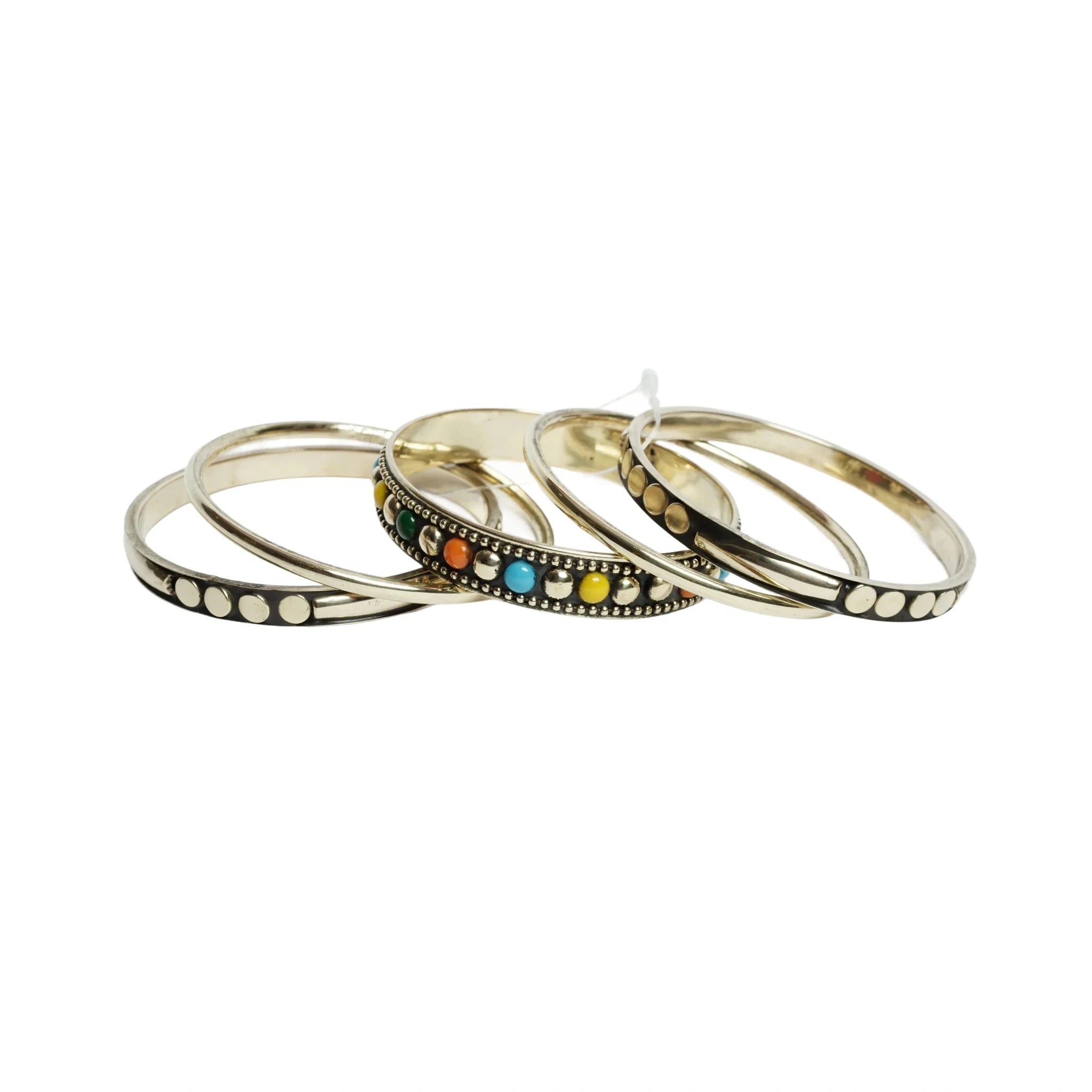 Gold Tone & multicolored Bangle Bracelet Set for Women - Assorted Stackable Bangles with Resin Work, Fashion Jewelry for Wedding, Party, Daily, Office - gift for her