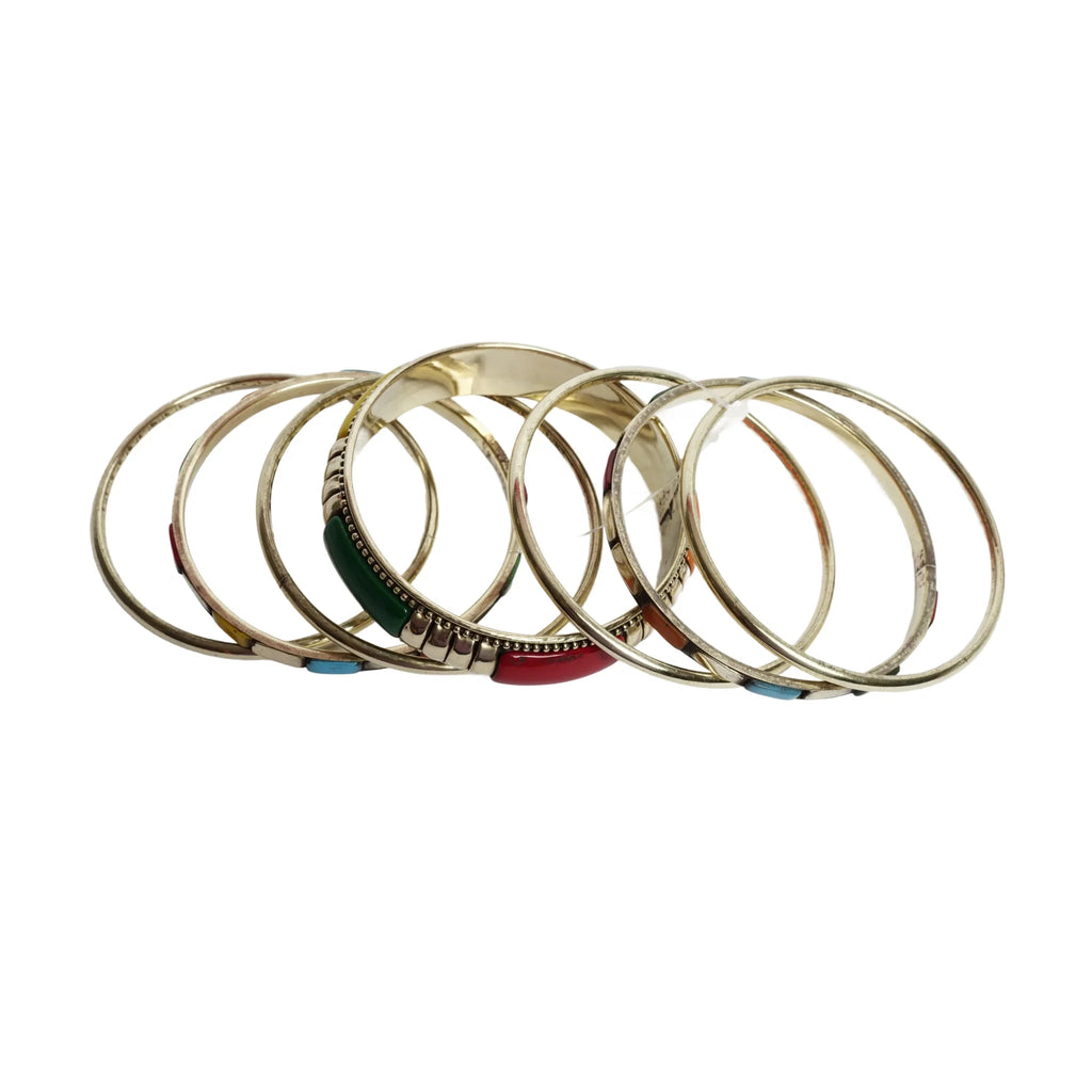 Women's Multicolour Traditional Stone Bangles Set