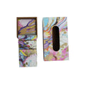 Wooden Fluid Art Digital Printed Tissue Paper Box+Wooden Coaster Set of 6 with Holder (Square)