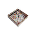 Gold Wooden Kalamkari Floral Digital Printed Weight Tissue Napkin Holder