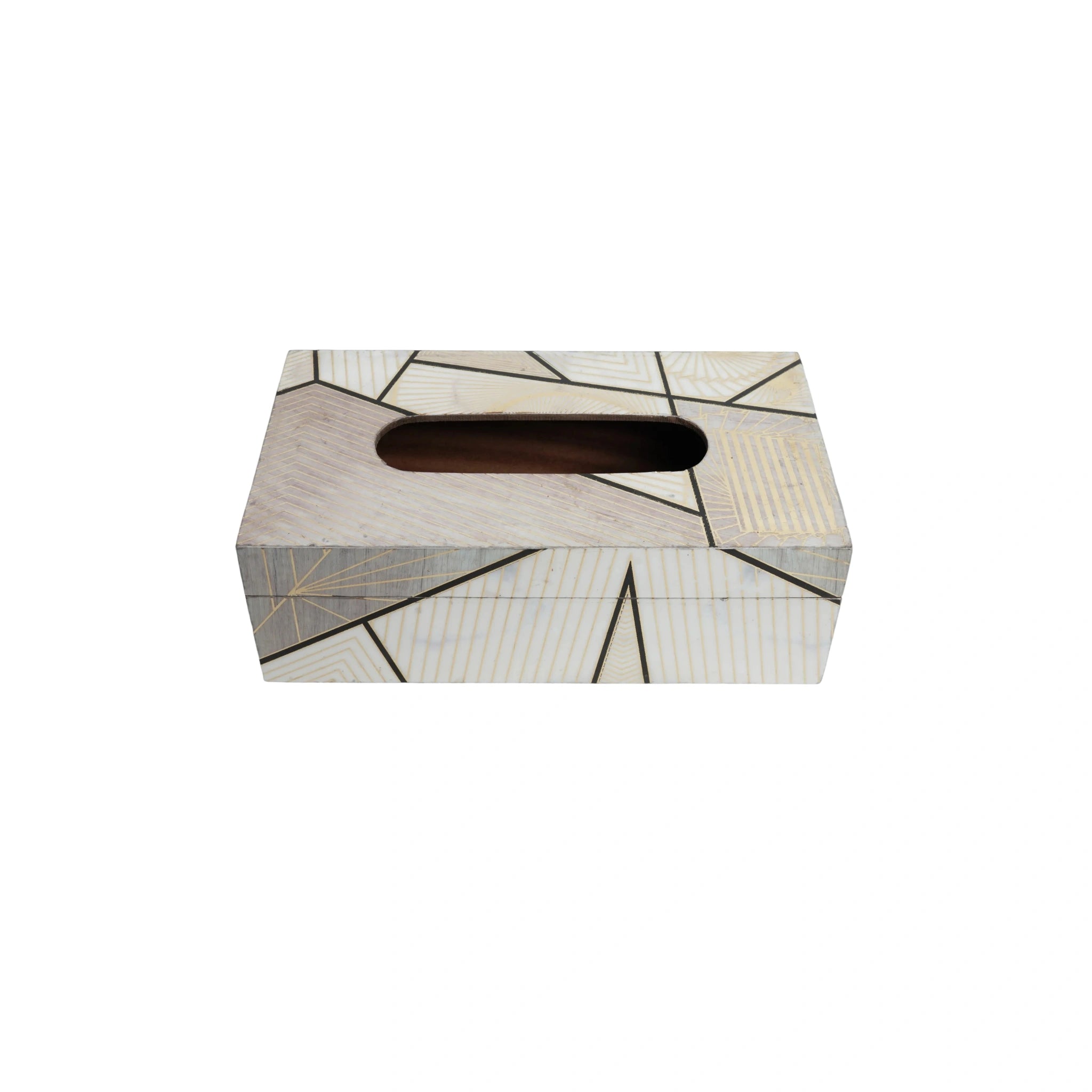Wooden Geometrical Digital Printed Tissue Paper Box