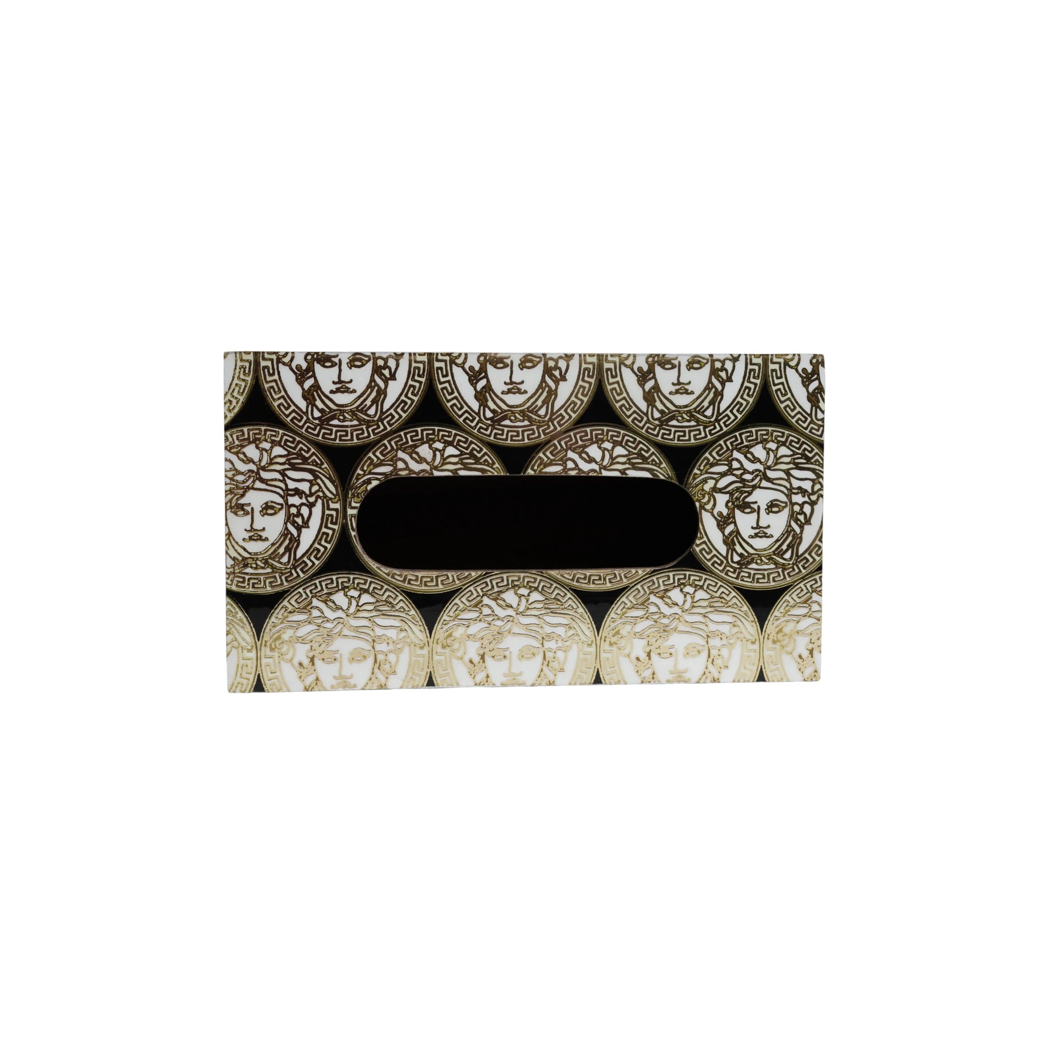 Wooden Golden & Black Art Digital Printed Tissue Paper Box