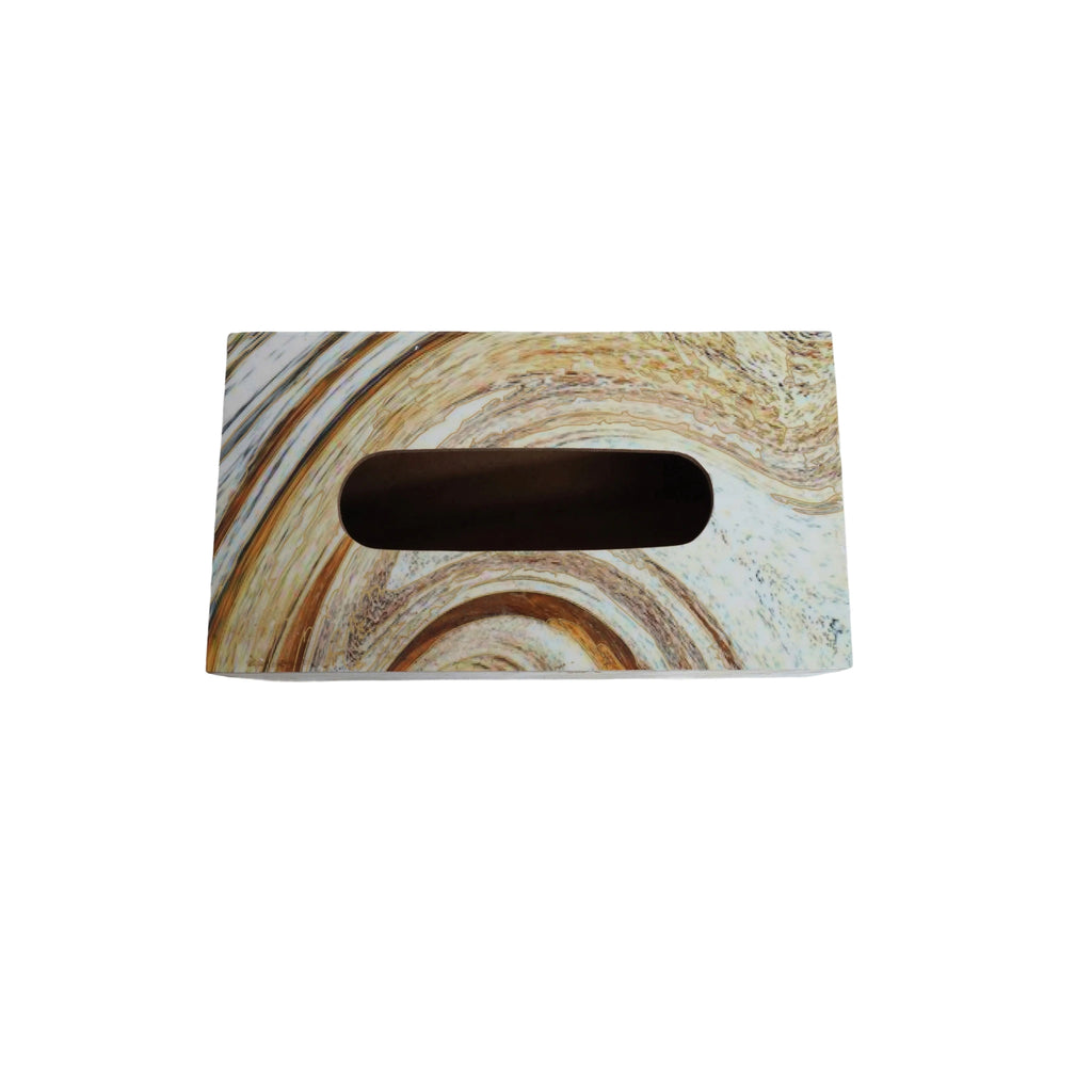 Wooden Italian Marble Serving Trey of 3+ Tissue Paper Box +Weight Tisssue Holder